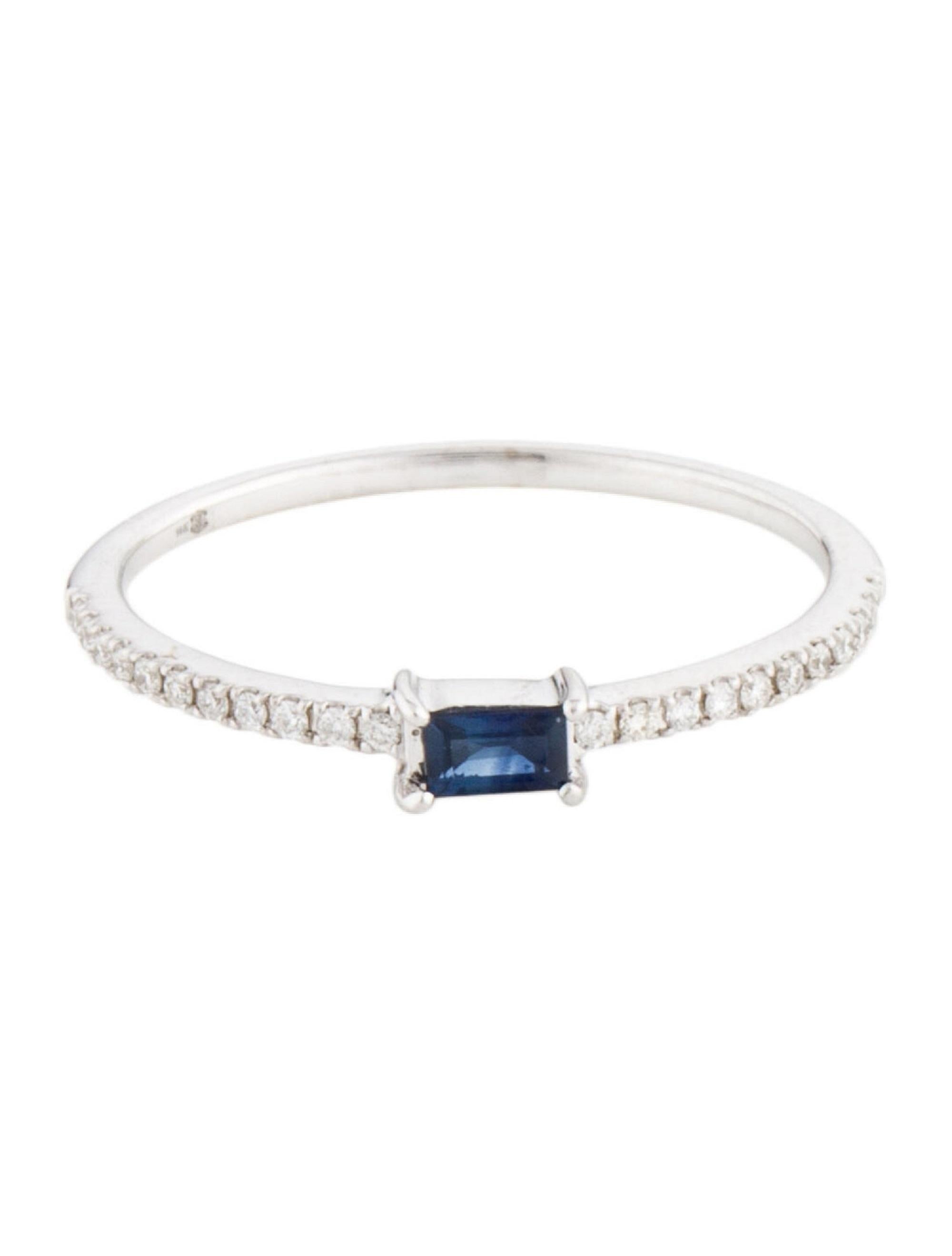sapphire stackable ring white gold