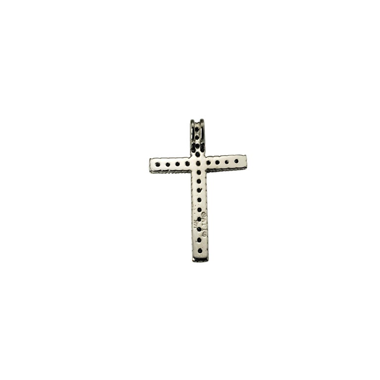 14 Karat White Gold Blue Treated Diamond Cross Pendant For Sale at 1stDibs
