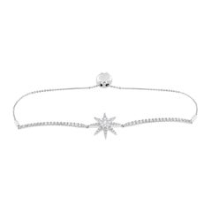 14 Karat White Gold Bolo Diamond Bracelet '1 Carat'
