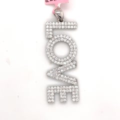 14 Karat White Gold Boxed LOVE Diamond Pendant 1.21 Carats 3.6 Grams