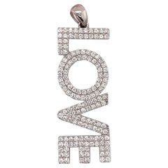 14 Karat Weißgold Boxed LOVE Diamant-Anhänger 1,21 Karat  3,6 Gramm