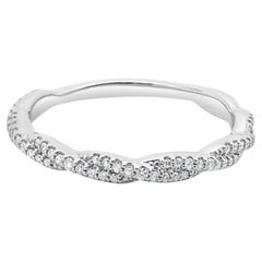 14 Karat White Gold Braided Diamond Band