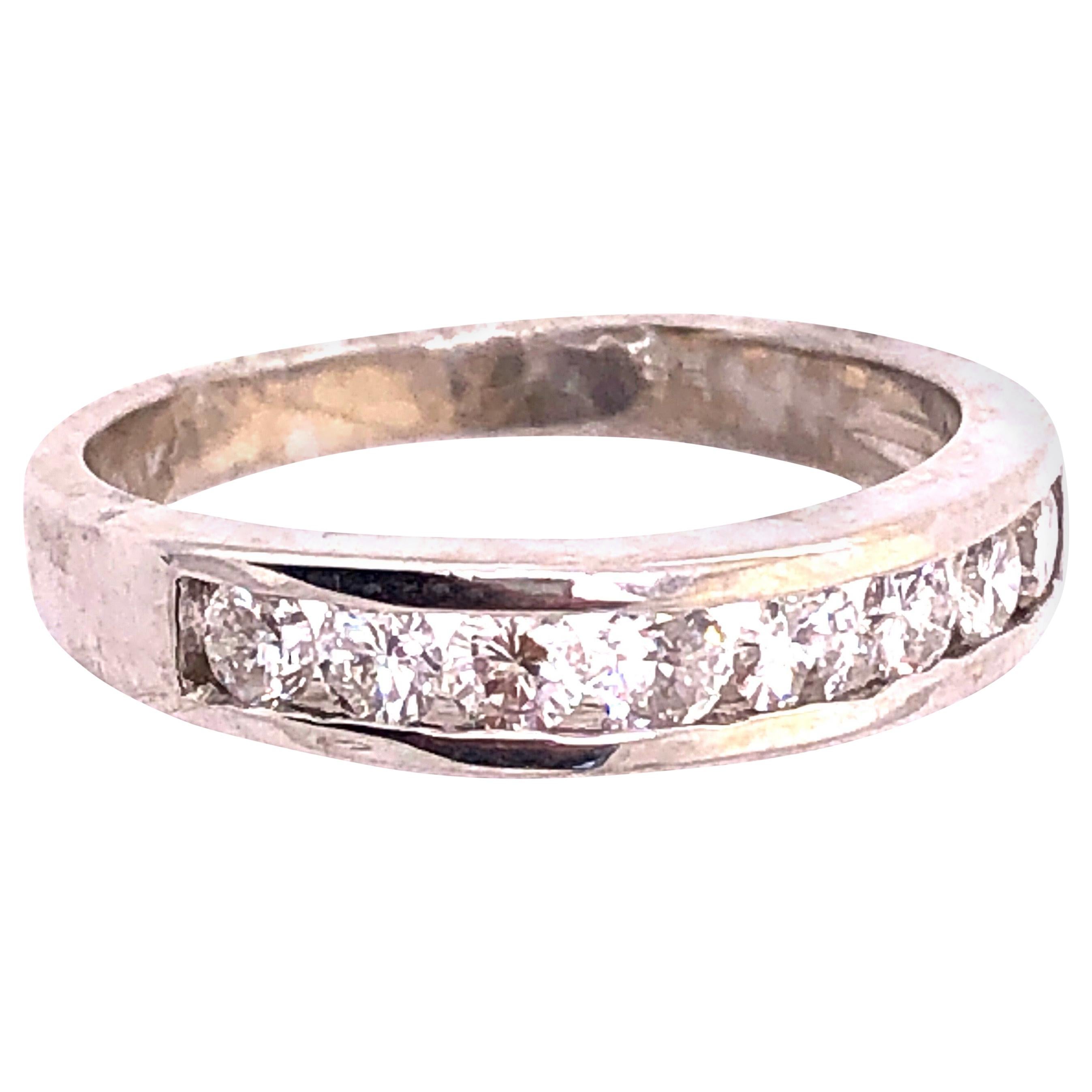 14 Karat White Gold Bridal Ring Wedding Band 0.80 Total Diamond Weight For Sale