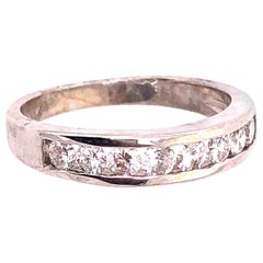 14 Karat White Gold Bridal Ring Wedding Band 0.80 Total Diamond Weight