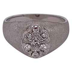 14 Karat White Gold Brushed Finish Diamond Cluster Fashion Ring 1.50 TDW
