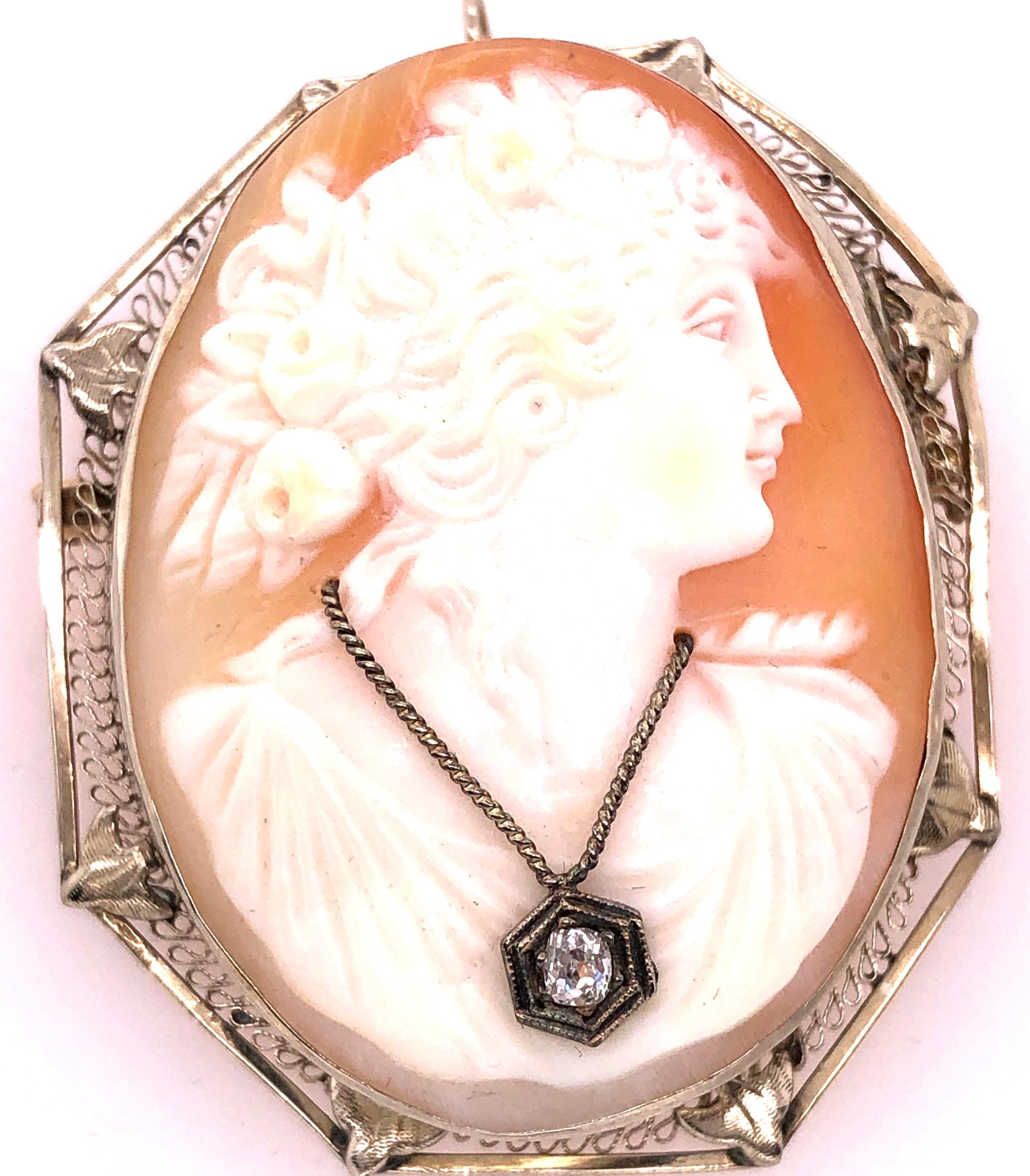 cameo with diamond necklace