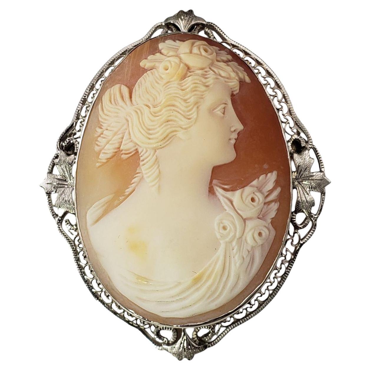 14 Karat White Gold Cameo Brooch/Pendant #20872