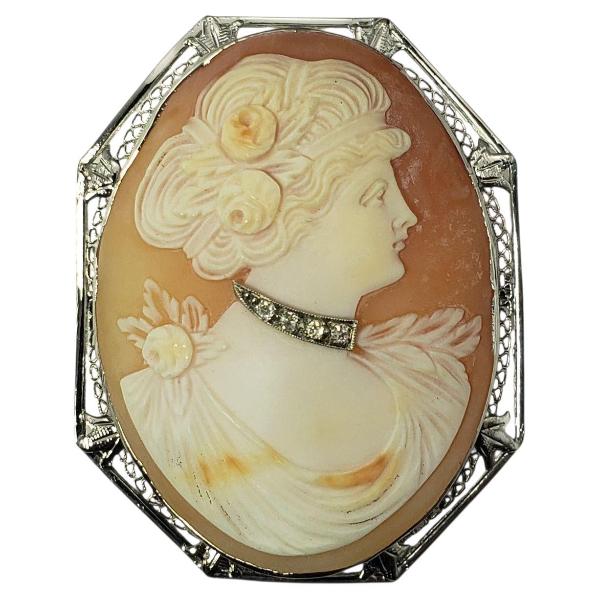 14 Karat White Gold Cameo Brooch/Pendant #22301
