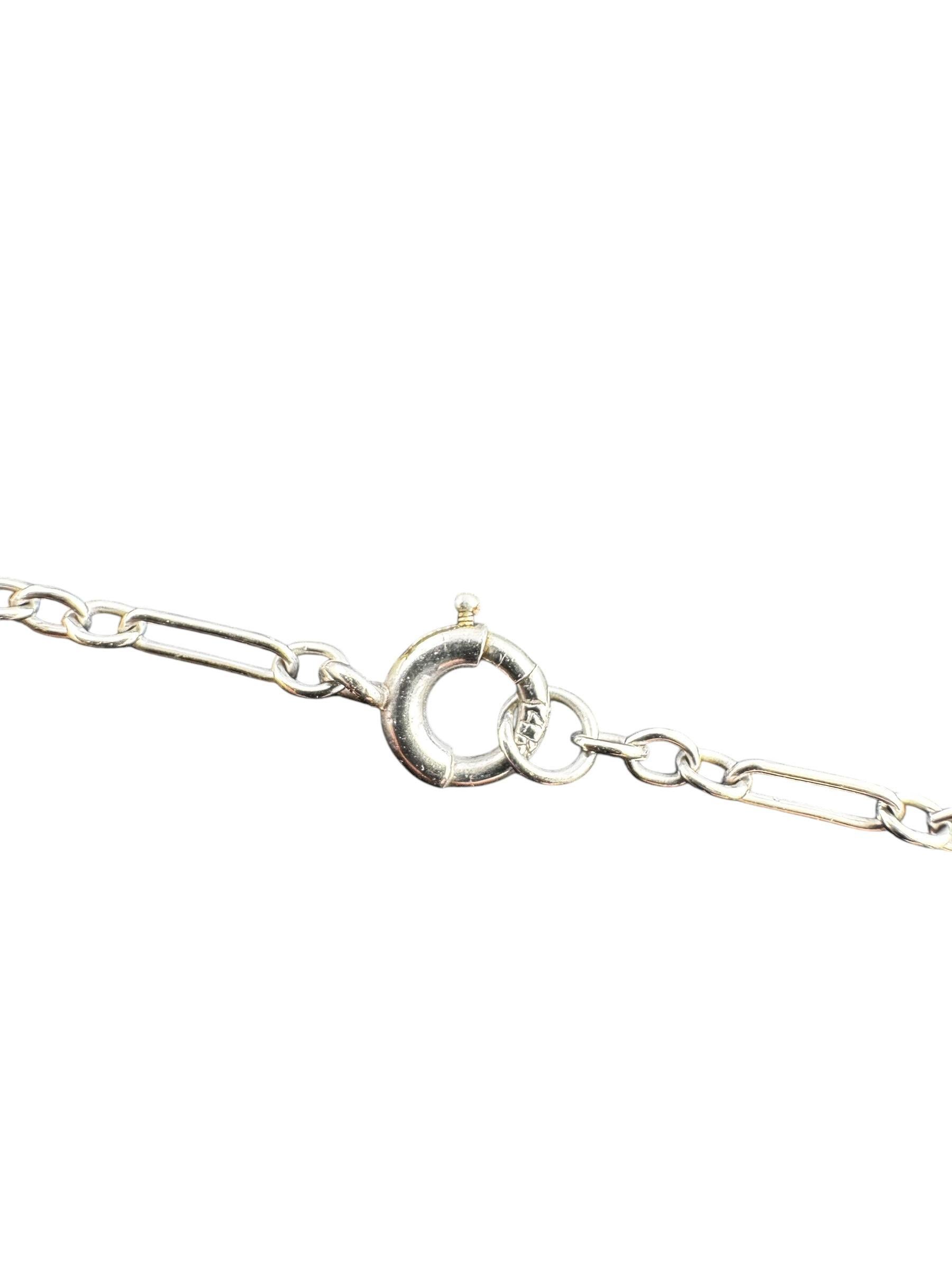 Collier pendentif camée en or blanc 14 carats #21245 en vente 4
