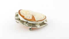14 Karat White Gold Cameo Pendant or Brooch