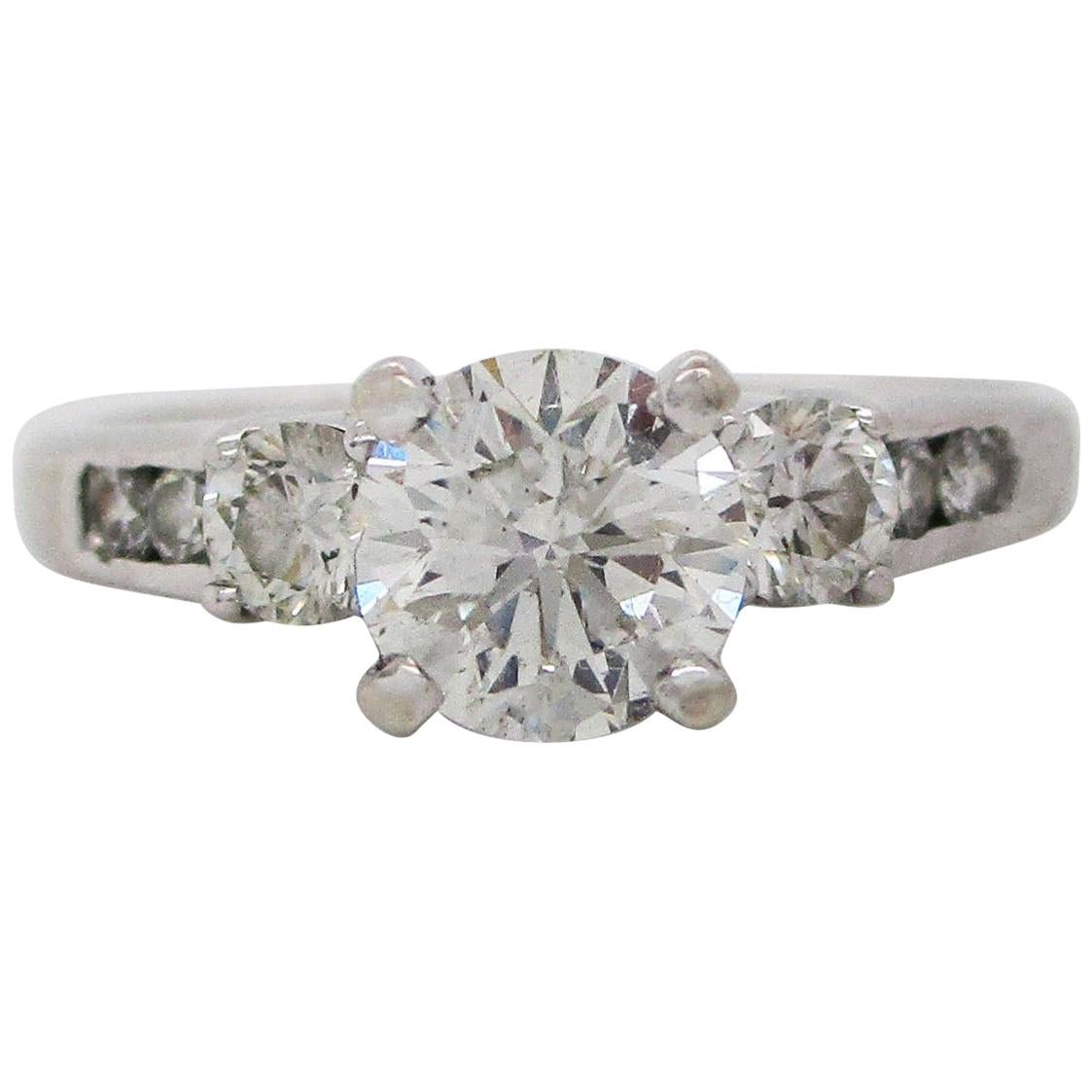 14 Karat White Gold Certified 0.78 Carat Diamond Engagement Ring