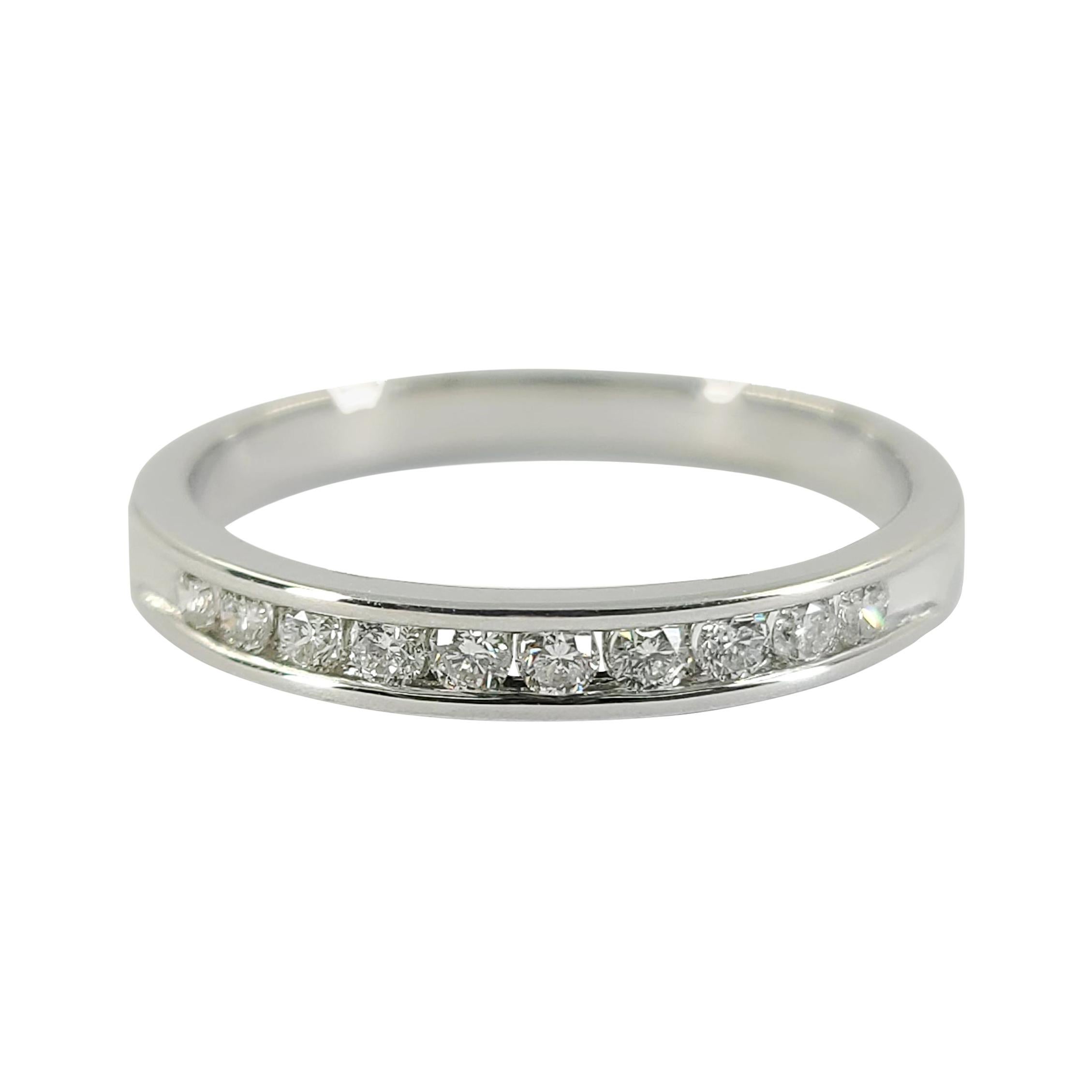 White Gold Diamond Channel Band Ring For Sale
