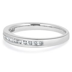 14 Karat White Gold Channel Set Diamond Band