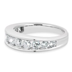 14 Karat White Gold Channel Set Diamond Band