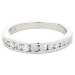 14 Karat White Gold Channel Set Diamond Band