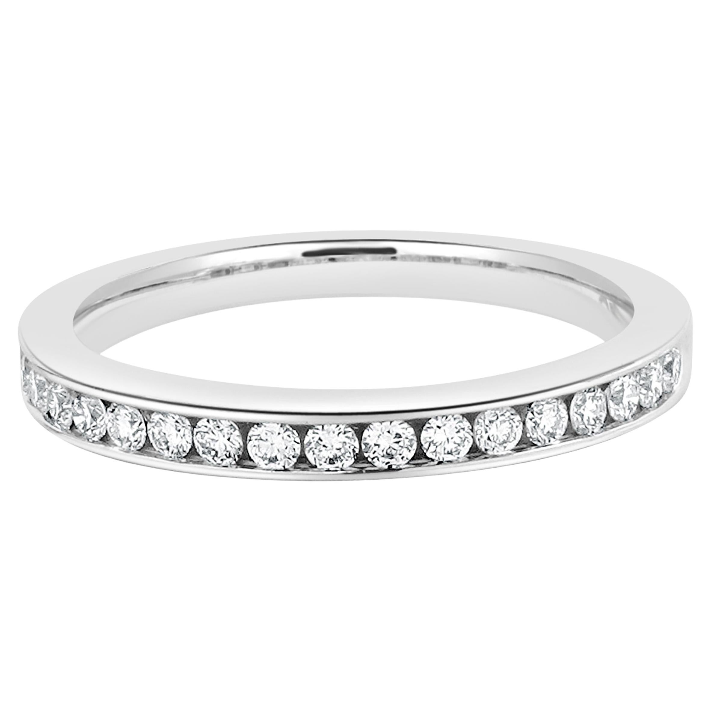 14 Karat White Gold Channel Set Diamond Band