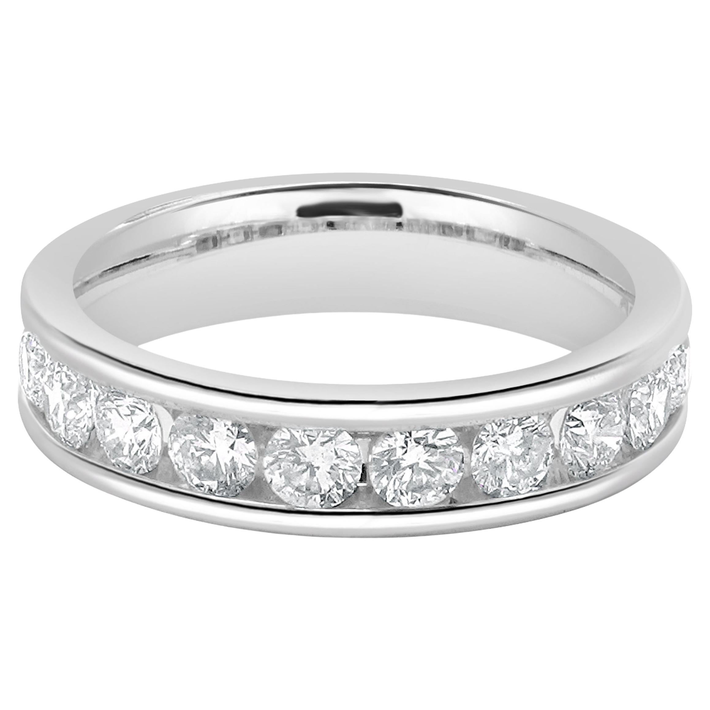 14 Karat White Gold Channel Set Diamond Band