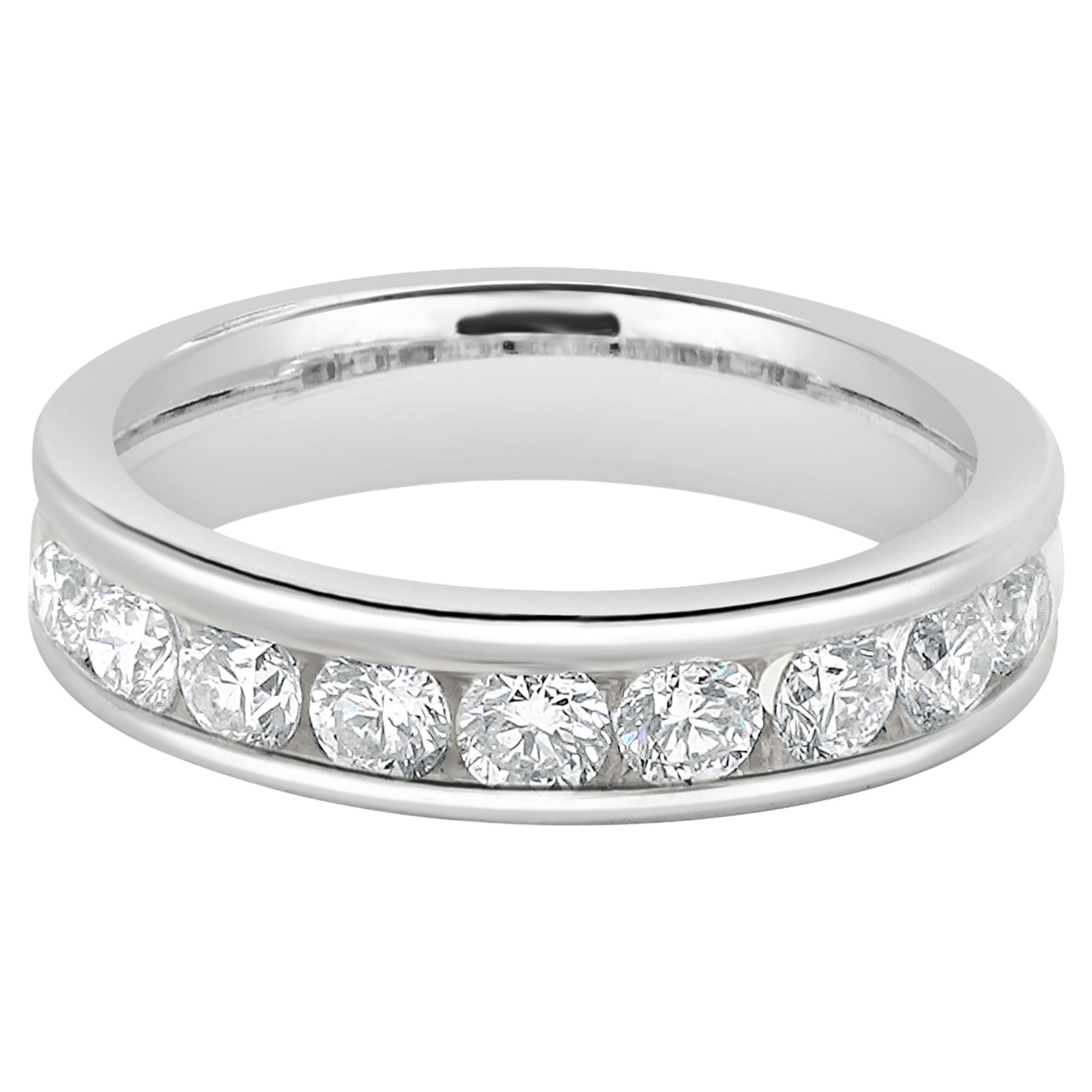 14 Karat White Gold Channel Set Diamond Band