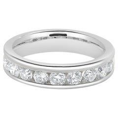 14 Karat White Gold Channel Set Diamond Band