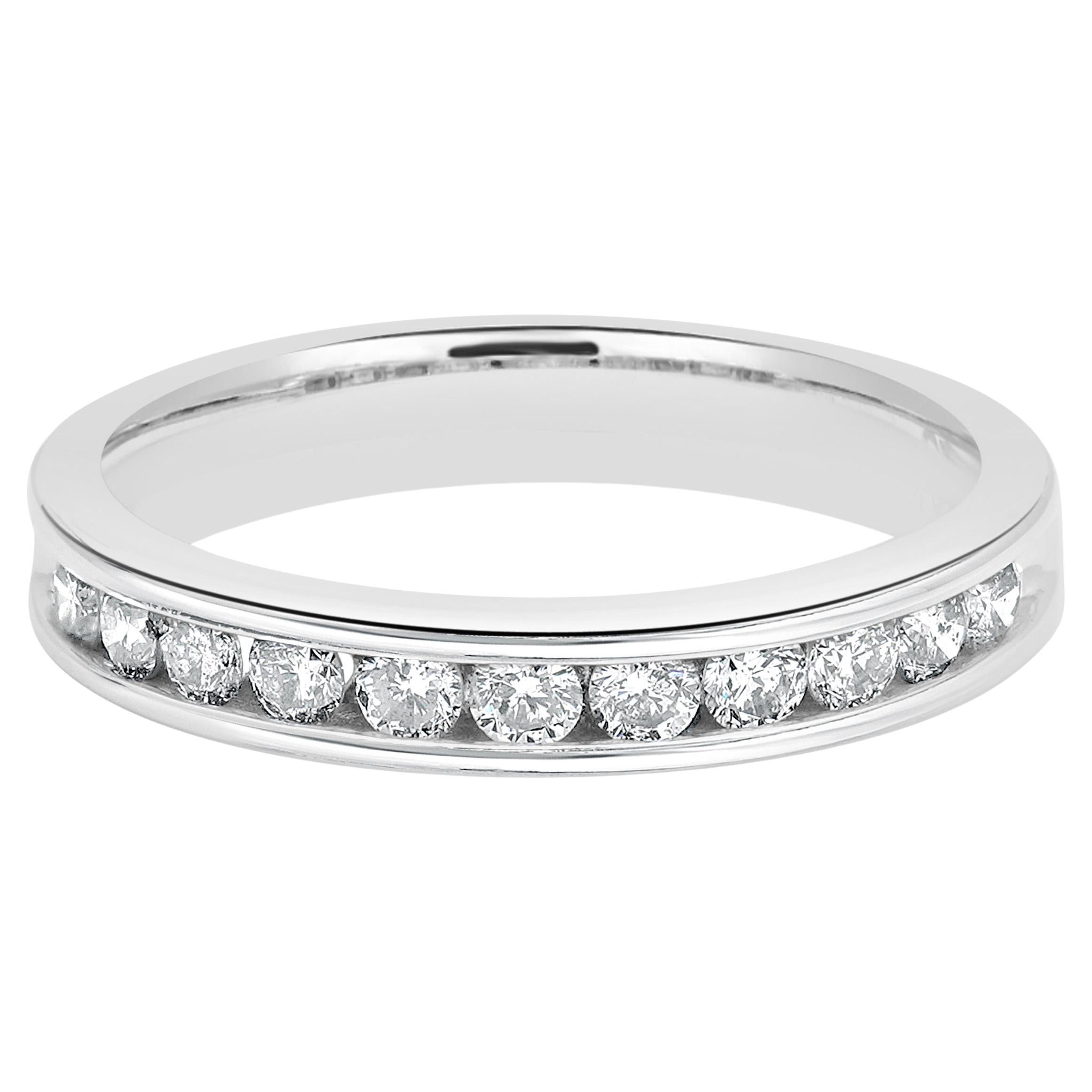 14 Karat White Gold Channel Set Diamond Ring