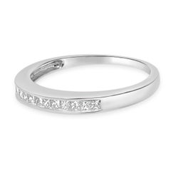 14 Karat White Gold Channel Set Princess Cut Diamond Wedding Band