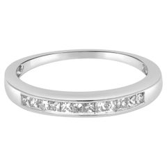 14 Karat White Gold Channel Set Princess Cut Diamond Wedding Band