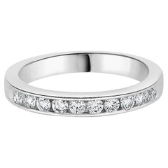 14 Karat White Gold Channel Set Round Diamond Band