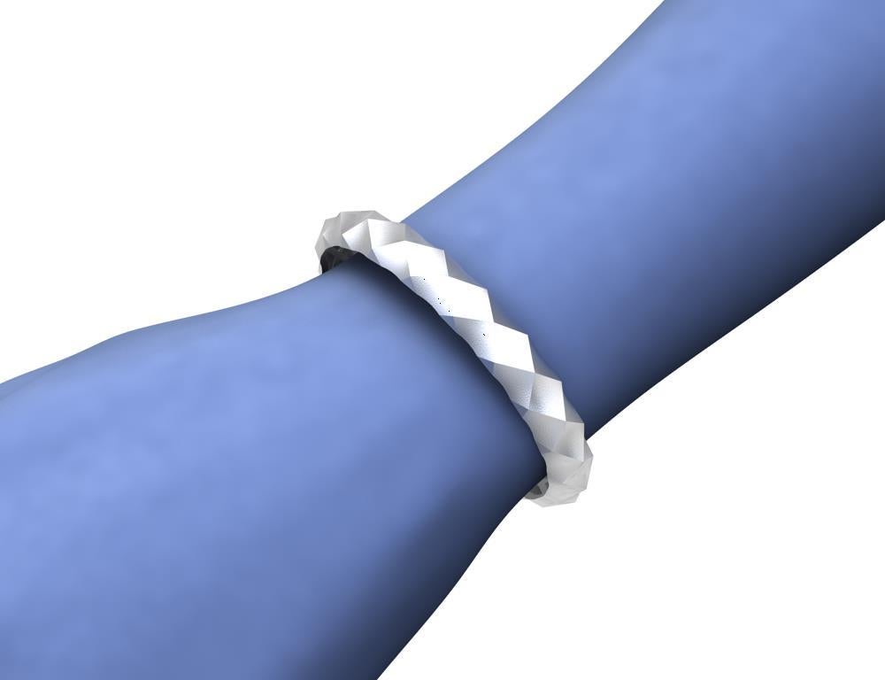 10 Karat White Gold Concave Rhombus Unisex Cuff Bracelet For Sale 3