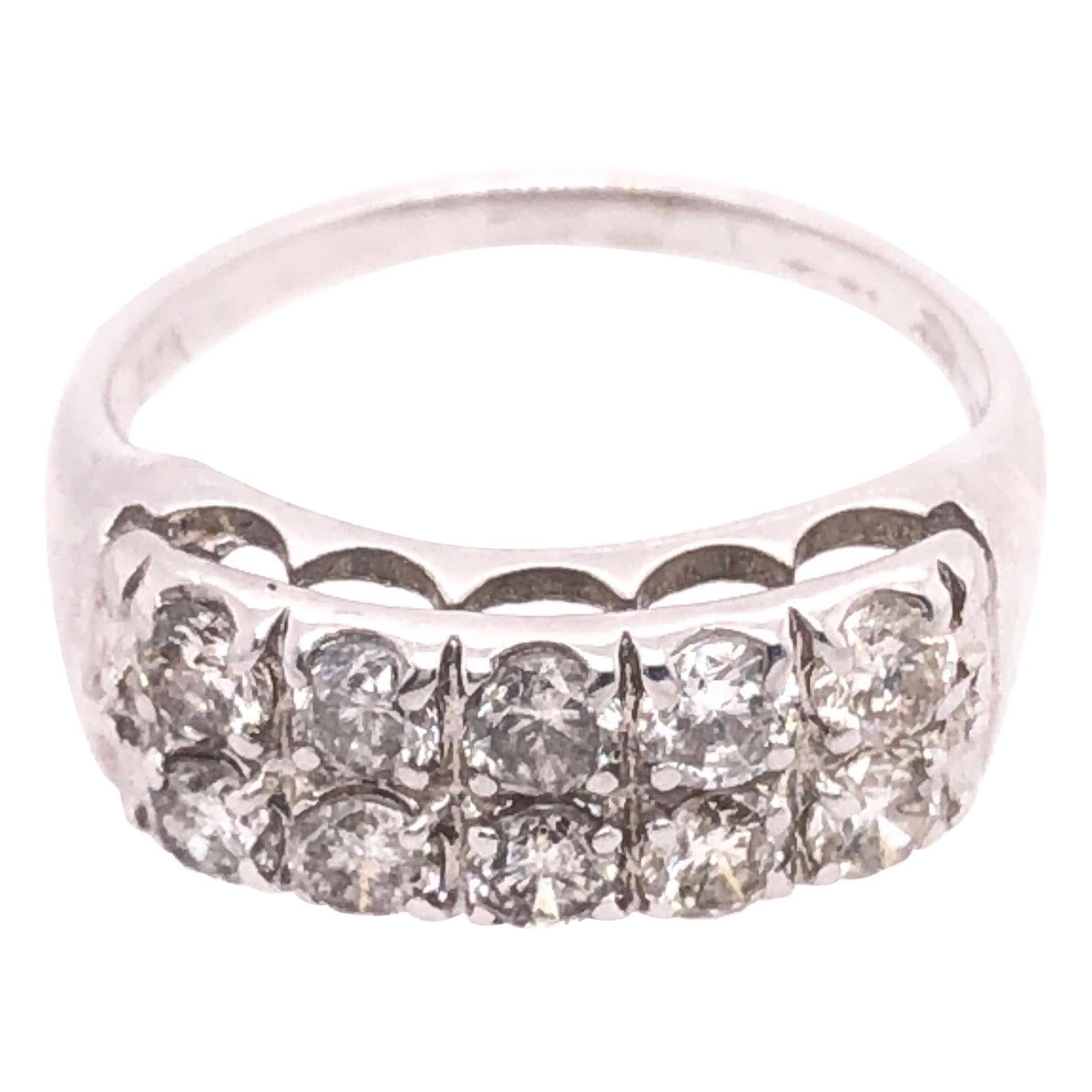 14 Karat White Gold Contemporary Diamond Band Wedding Anniversary Ring For Sale