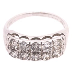 14 Karat White Gold Contemporary Diamond Band Wedding Anniversary Ring