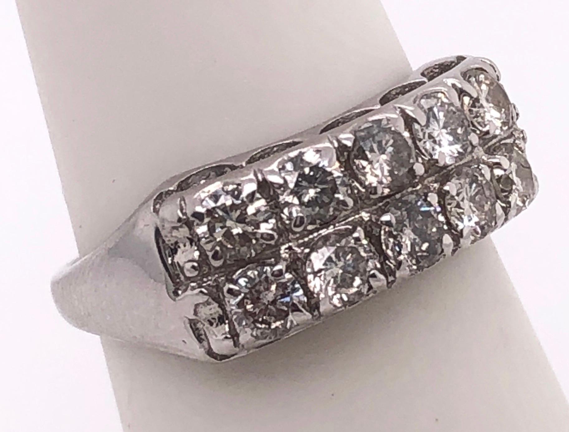 14 Karat White Gold Contemporary Diamond Band Wedding Anniversary Ring For Sale 1