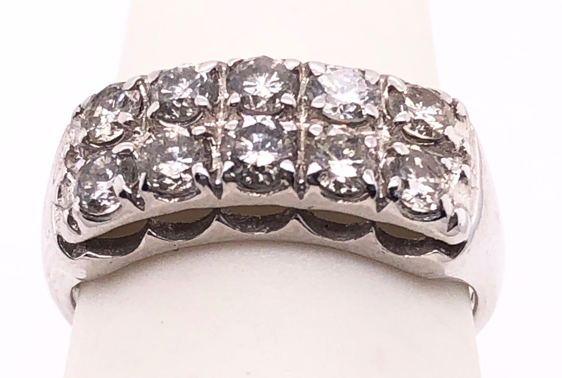 14 Karat White Gold Contemporary Diamond Band Wedding Anniversary Ring For Sale 3