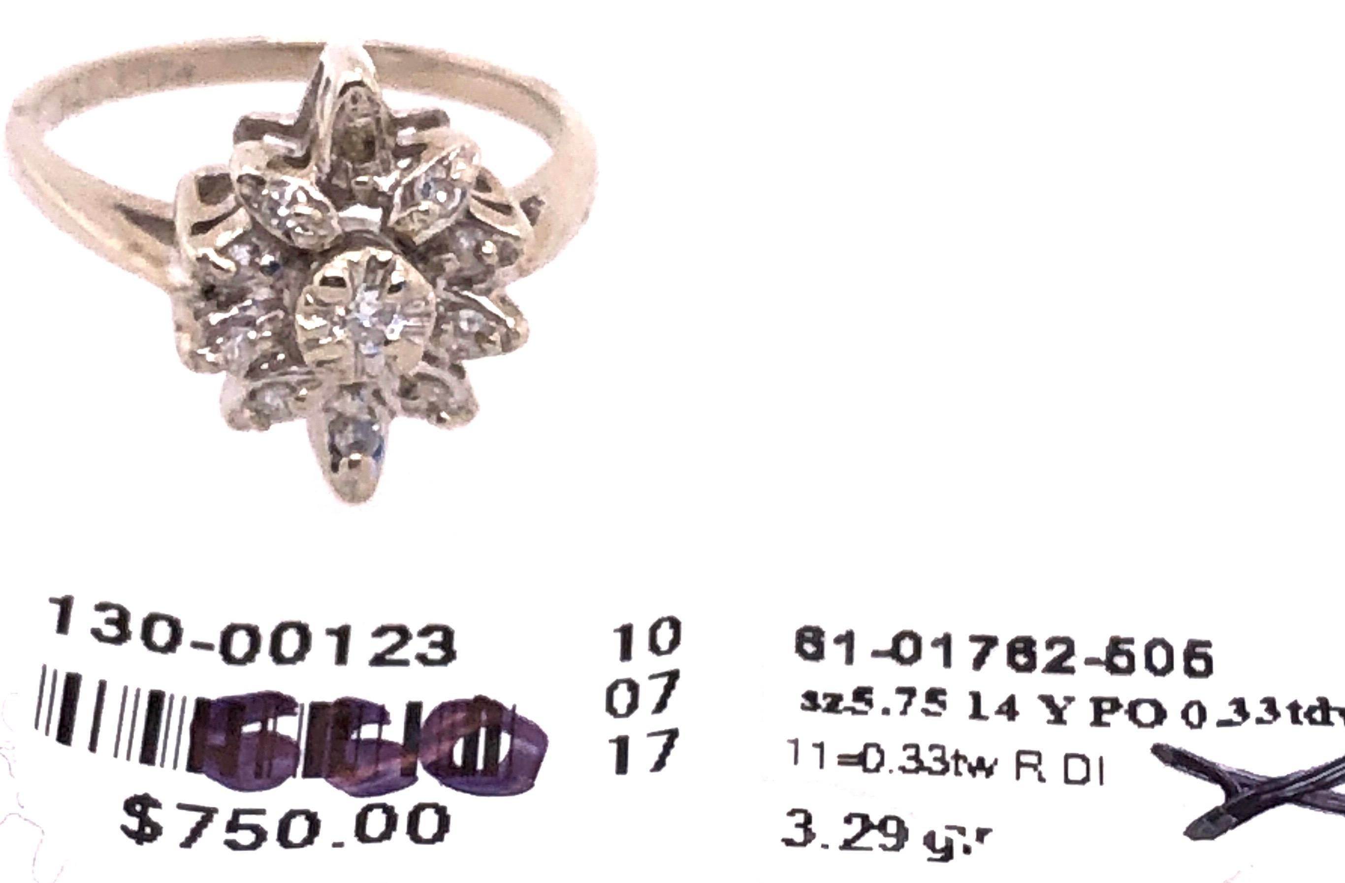 14 Karat White Gold Contemporary Ring Diamond Floral Design 0.33 TDW For Sale 4