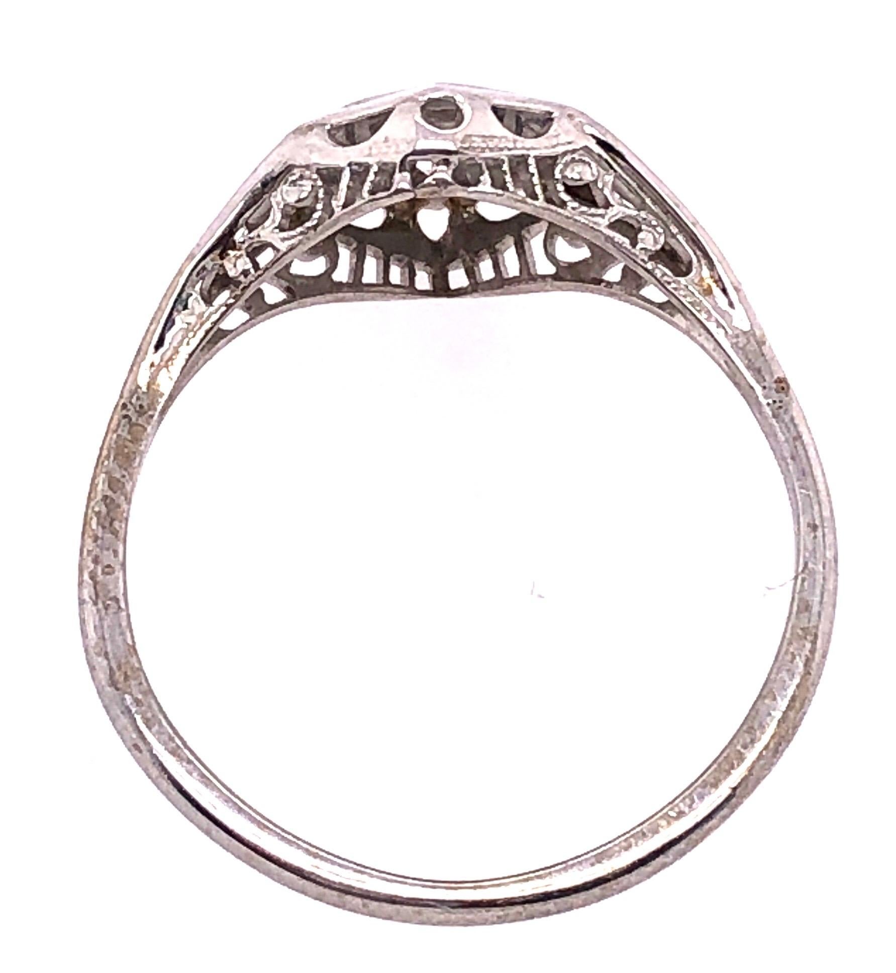 14 Karat White Gold Contemporary Ring with Round Diamond For Sale 1