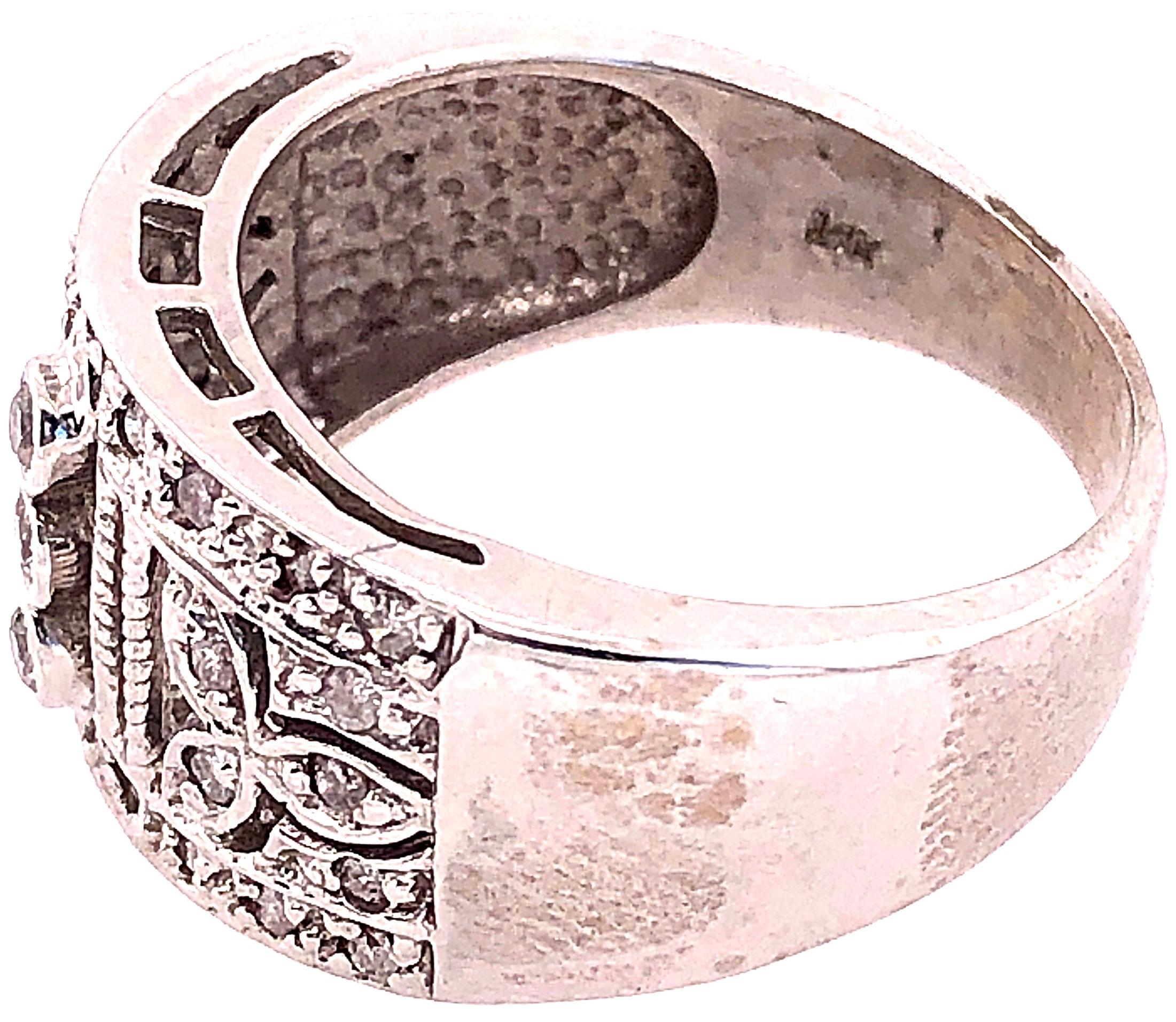 Anillo Contemporáneo de Oro Blanco de 14 Kilates con Diamantes Redondos en venta 1