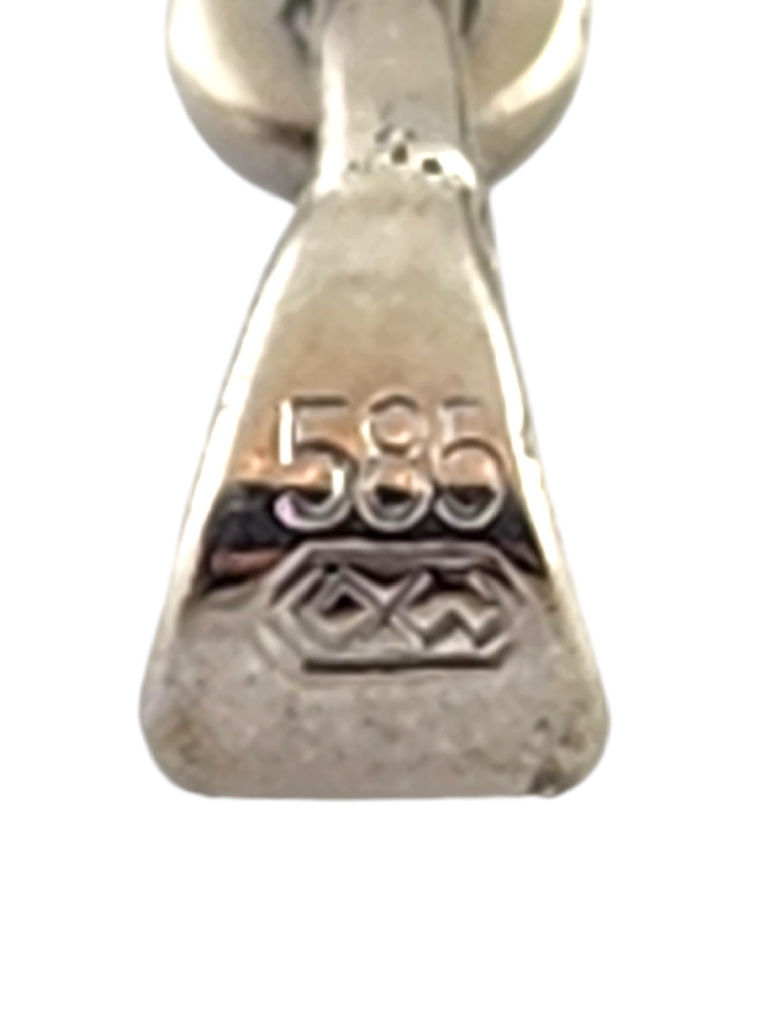 Ciondolo a forma di croce in oro bianco 14 carati #19243 in vendita 1