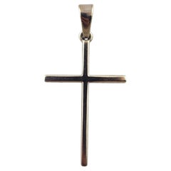 Colgante Cruz de Oro Blanco de 14 Kilates #19243