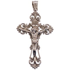 14 Karat White Gold Cross / Religious Pendant