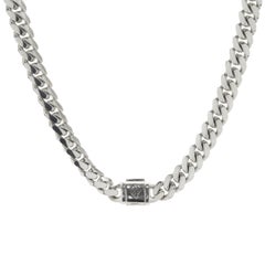 14 Karat White Gold Cuban Link Chain Necklace