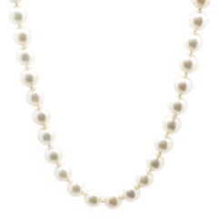 Collier de perles d'eau douce de culture en or blanc 14 carats