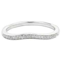 Anneau en or blanc 14 carats avec diamants courbés