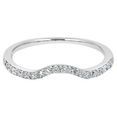 14 Karat White Gold Curved Diamond Band