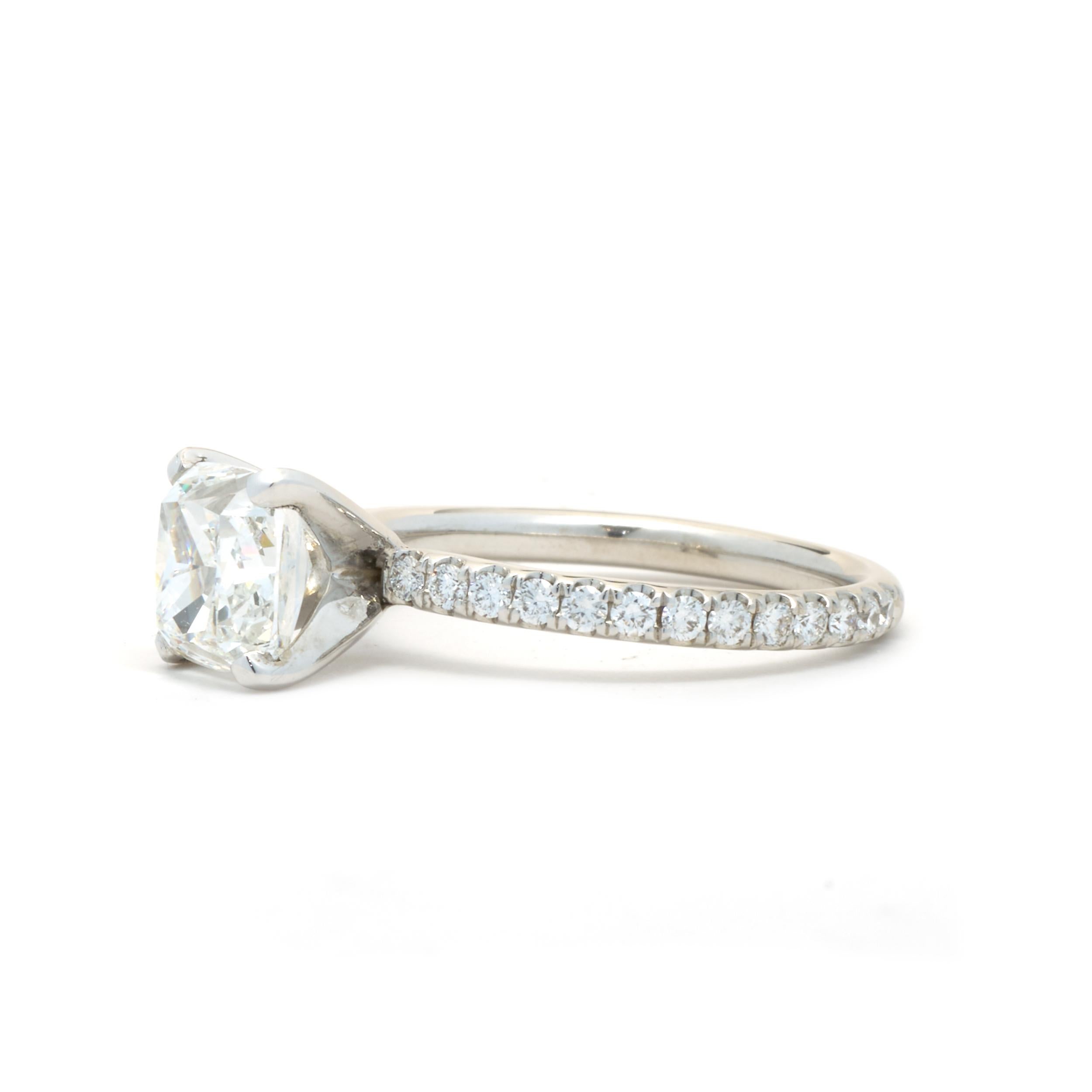 white gold cushion cut diamond engagement rings