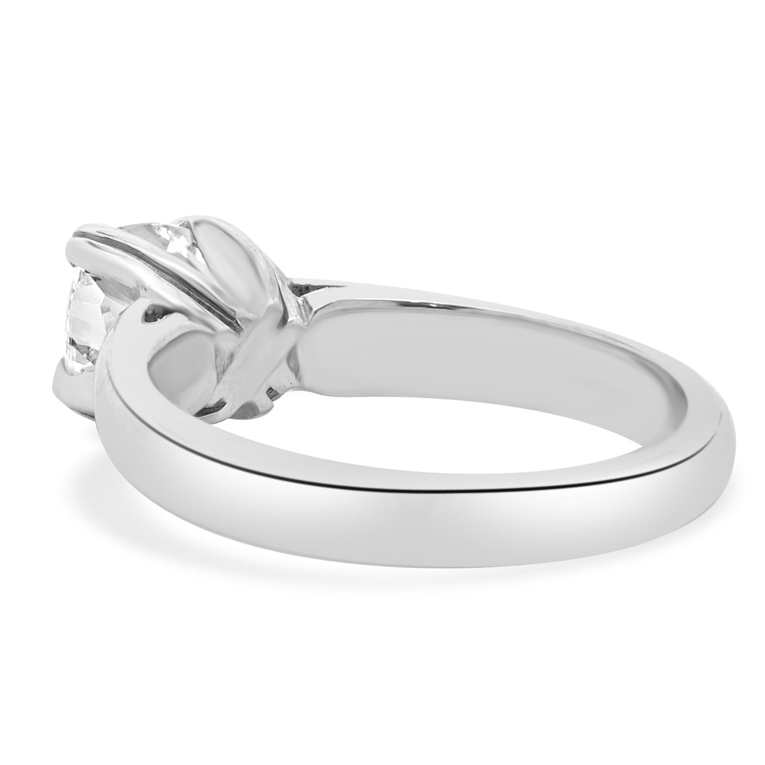 14 Karat White Gold Cushion Cut Diamond Engagement Ring In Excellent Condition For Sale In Scottsdale, AZ