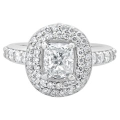 14 Karat Weißgold Cushion Cut Diamant Verlobungsring