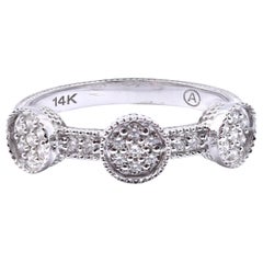 14 Karat White Gold Custom Pave Diamond Band