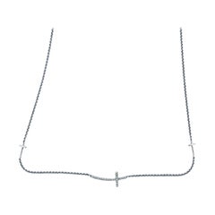 14 Karat White gold Diamond, 18" Sideways-Cross Necklace Chain .15ct SI1-G
