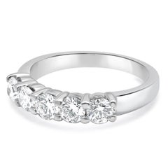 14 Karat White Gold Diamond 5 Stone Band