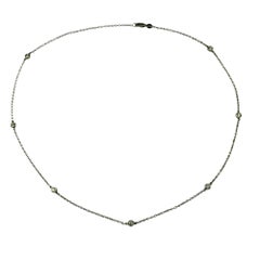 14 Karat White Gold Diamond 7 Station Necklace #21386