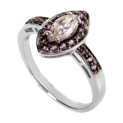 14 Karat White Gold Diamond and Pink Sapphire Ring LD4-05772WPSA